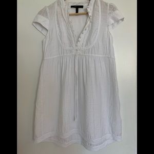 BCBGMaxazria White Short Sleeved Dress Size XXS